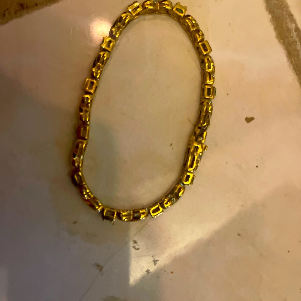 Tennis bracelet with real stones
